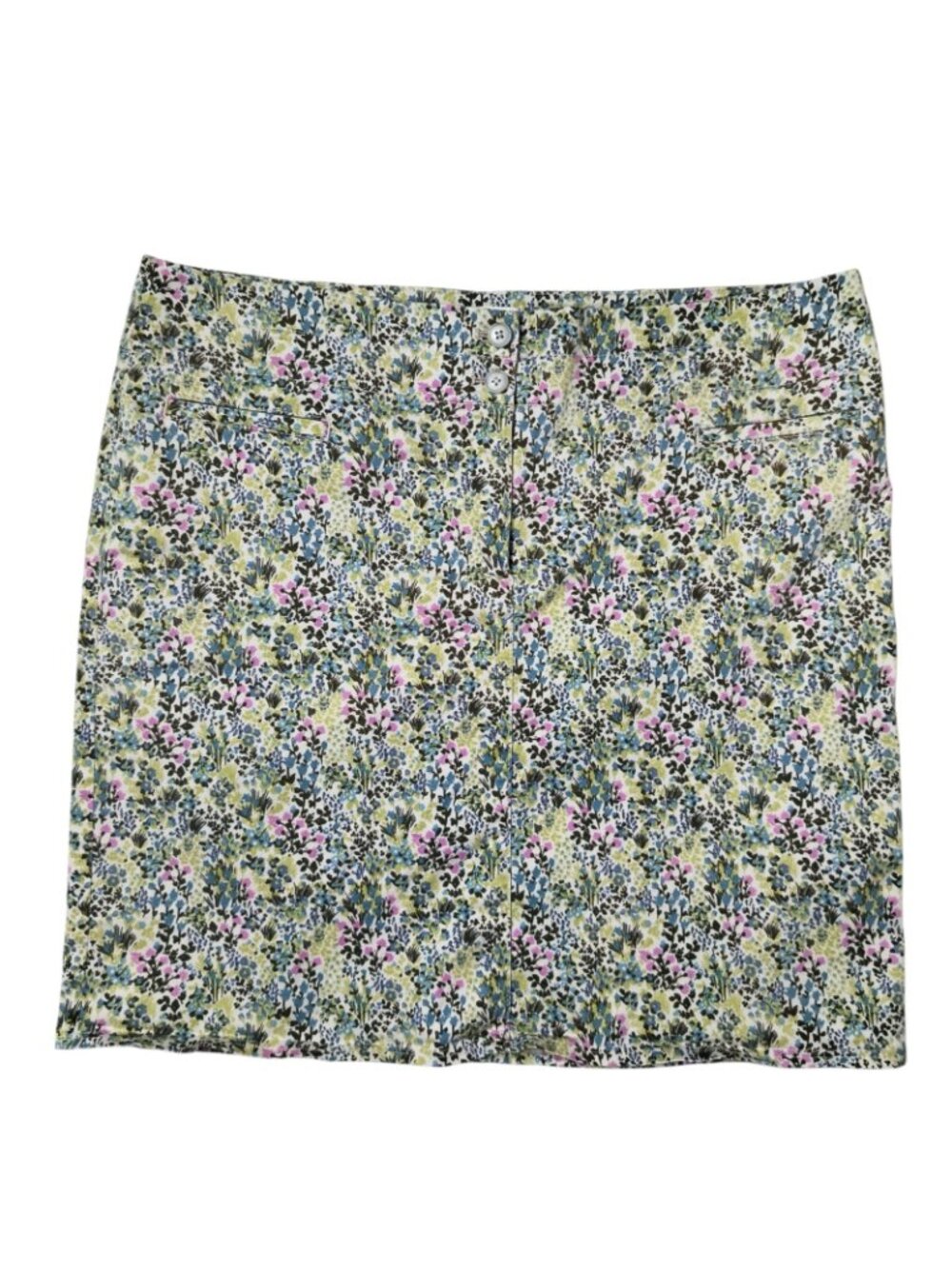 J Jill Skirt Womens 12 Floral Print Live-In Chino Stretch Pockets Casual